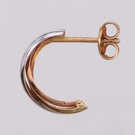 Ett udda örhänge, längd 11,8mm, bredd 4,0mm, trefärgad, 14K Vikt: 0,4 g