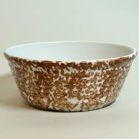 Skål Arabia sienitetty, höjd 8,5cm, Ø21cm, brun & vit