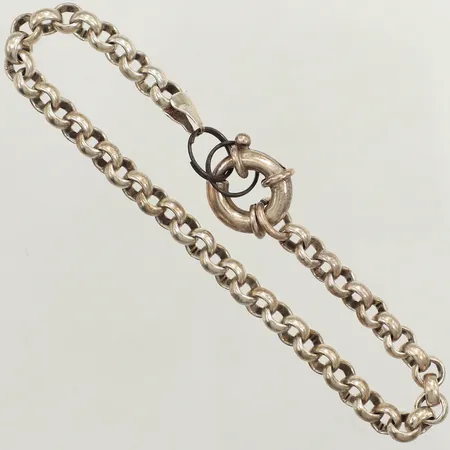 Armband, längd 20-21,5cm, bredd 6mm, del av lås ej silver, skadat lås, 925/1000 silver Vikt: 19,2 g