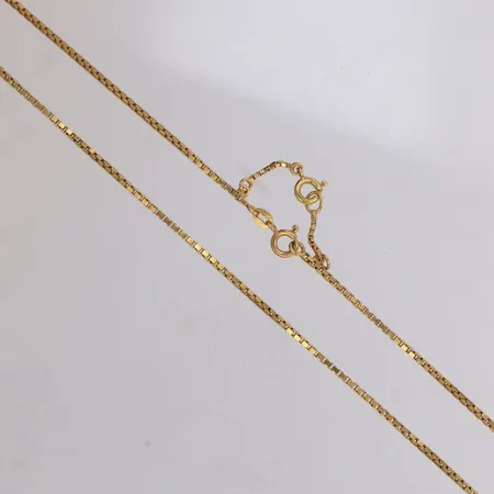 Kedja, Venezia, längd 70cm, bredd 1,5mm, säkerhetskedja, 18K Vikt: 13 g