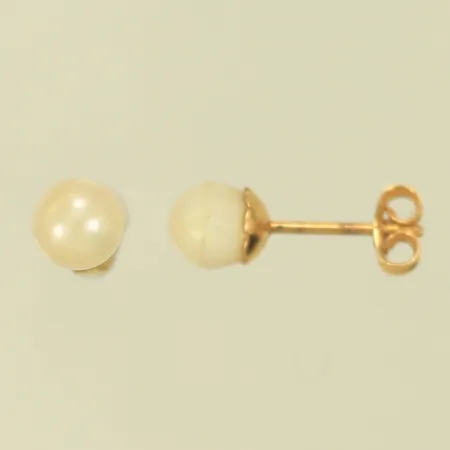 Örhängen med pärlor, Ø 5mm, 18K, 1g 