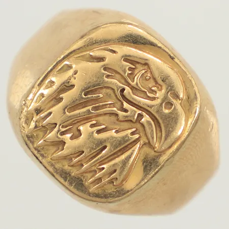 Ring örn, stl 19½, bredd 16,5mm, skev, 18K Vikt: 15,8 g