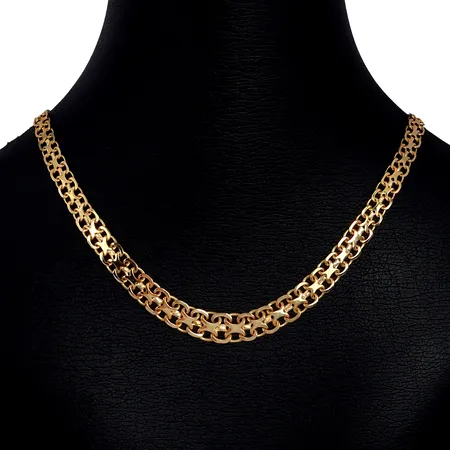 Halskedja X-länk, 18K guld, doserad modell, tillverkarstämpel BEF, Stockholm, svensk kontrollstämpel, längd knäppt 42,0 cm, bredd 5-8 mm, fint skick Vikt: 18,2 g