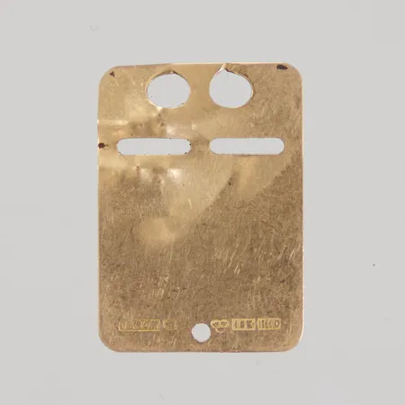 Id-bricka, gravyr/skadad, 18K  Vikt: 1,5 g