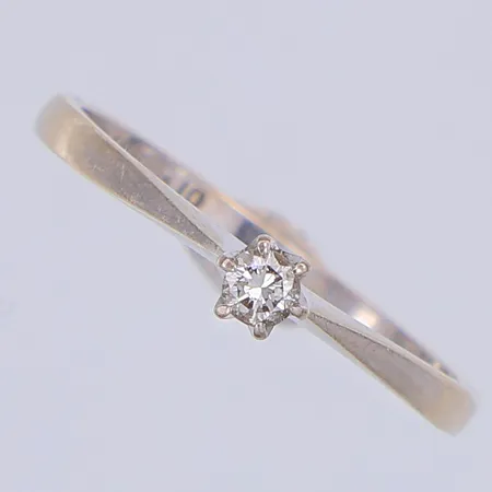 Ring, diamant ca 0,09ct enligt gravyr, stl 16¾, vitguld, Guldfynd, 18K Vikt: 1,8 g