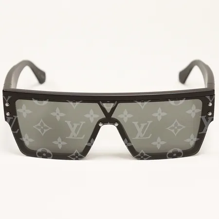 Solglasögon Louis Vuitton, Waimea Z1583E, ram i svart acetat, glas med monogrammönster, kvitto Louis Vuitton Danmark, Februari 2022, dustbag, inga övriga tillbehör.