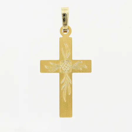 Hänge, kors, 21x12mm, 18K.  Vikt: 0,5 g
