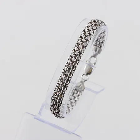 Armband x-länk, längd 19cm, bredd 7,5mm, silver  Vikt: 9,9 g