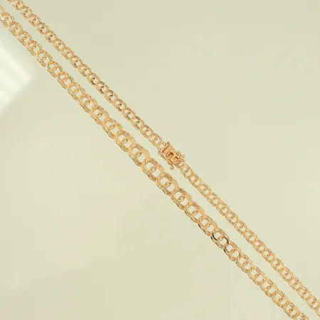 Halscollier doserad bismarck, 46cm, bredd 3,8-6,7mm, 18K  Vikt: 16,2 g