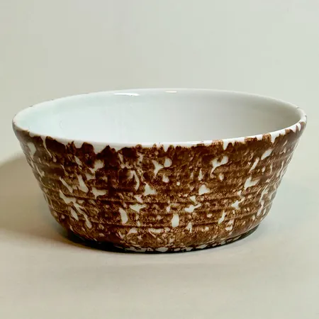 Skål Arabia sienitetty, höjd 7,5cm, Ø17cm, brun & vit