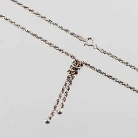 Halssmycke med kordellänk, längd 43cm, bredd 2,3mm, silver  Vikt: 9,8 g