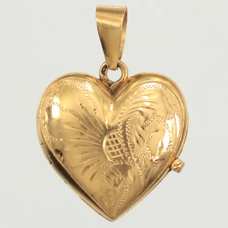 Hänge medaljong hjärta, längd 25mm inklusive ögla, bredd 18mm, 18K Vikt: 3,7 g