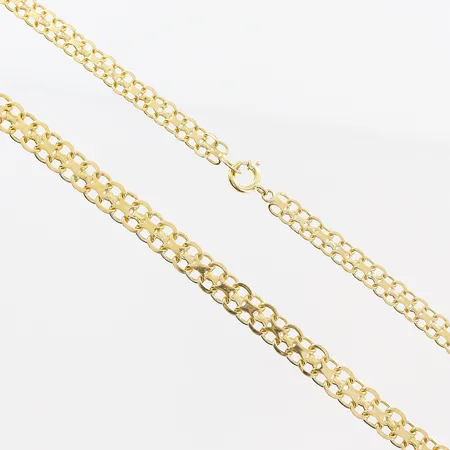 Collier, doserad X-länk, 44,5cm, bredd 5-6,5mm, 18K Vikt: 19,1 g