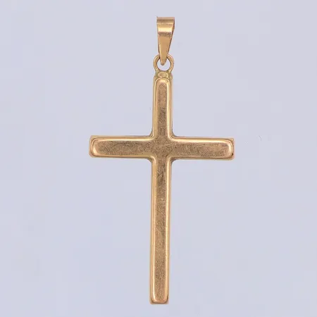 Hänge, kors, 38mm, kattfotstämpel, 18K Vikt: 1,8 g