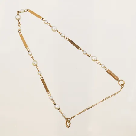 Armband med pärlor, 24cm, defekt lås, 18K, bruttovikt 3,5g.