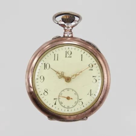 Mormorsur, Ø 37mm, boett nr 10060 1, skadad urtavla/går ej/defekt, Silver 800/1000 bruttovikt 37,2g