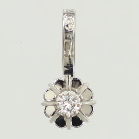 Hänge, diamant 0,002ct, längd 11mm, bredd 4,8mm, vitguld, 18K  Vikt: 0,4 g