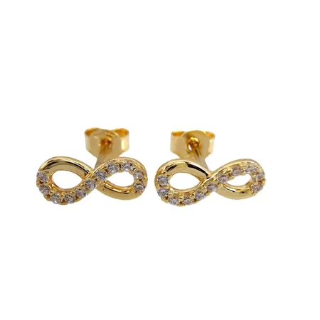 Örhängen, 18K guld, Cubic Zirconia, Svedbom & Co AB (SCO), örhängenas längd 10 mm, bredd 4,5 mm, fint skick, stenar utan anmärkning Vikt: 1,3 g