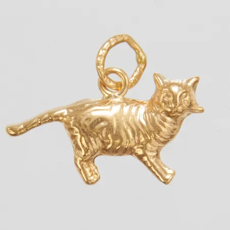 Hänge Katt, längd ca 15mm inkl ögla, bredd 20mm, 18K Vikt: 1 g