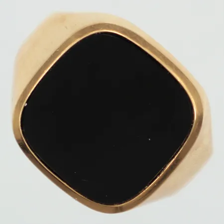 Klackring med onyx, stl 22½, bredd 3,8-18,5mm, 18K Vikt: 6,8 g