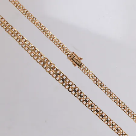 Collier, x-länk, längd 42,5cm, doserad bredd 3,8-7,2mm, 18K  Vikt: 14,8 g