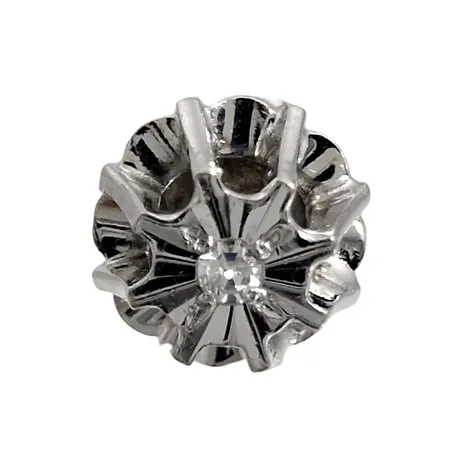 Diamantörhänge, ett enkelt, 18K vitguld, Diamant 0,003ct, örhängets diameter 6 mm, fint skick, originalplopp Vikt: 0,8 g