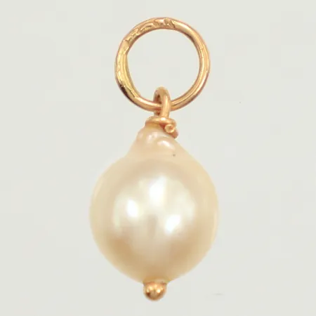 Hänge pärla, Ø6,5mm, 18K Vikt: 0,6 g