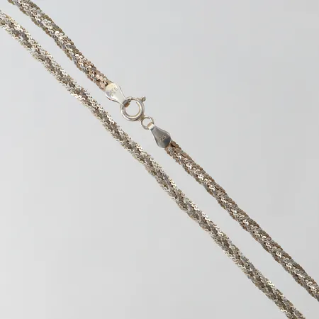 Collier, längd 43cm, bredd 3mm, silver 925/1000.  Vikt: 7,6 g