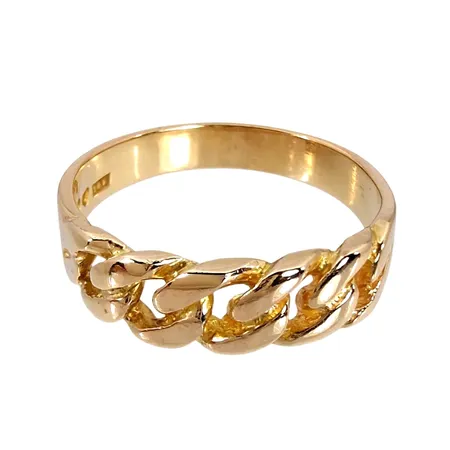 Ring Pansar, 18K guld, Svedboms Guldsmeds Ab (ESM), svensk kontrollstämpel, Ø22¼ mm, bredd 4,3 - 6,5 mm, ojämn skena Vikt: 7,7 g