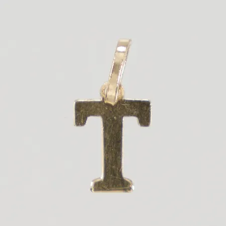 Berlock bokstav T, ca 6x12mm, 18K  Vikt: 0,2 g