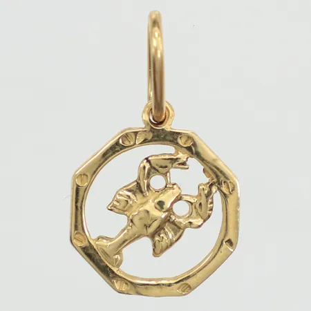 Hänge kräfta, längd 22mm inklusive ögla, bredd 13mm, 14K Vikt: 1,1 g