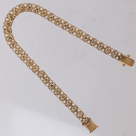 Armband x-länk med stav, längd 19,5cm, bredd 5,8mm, 18K Vikt: 9 g