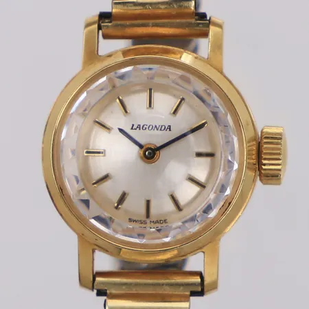 Damur, Lagonda, Ø18,5mm,18K, manuell, boettnr 6582, flexband i stål 