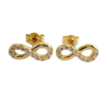 Örhängen, 18K guld, Cubic Zirconia, Svedbom & Co AB (SCO), örhängenas längd 10 mm, bredd 4,5 mm, fint skick, stenar utan anmärkning Vikt: 1,3 g