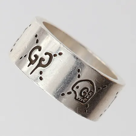 Ring, Gucci Ghost, stl 18, bredd ca 8,5mm, repig, dustbag, box, Ag 925/1000 silver  Vikt: 10,9 g