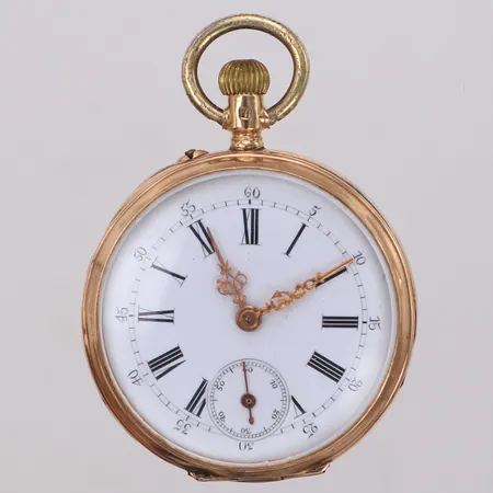 Mormorsur, 14K, Ø37,6mm, boett.nummer: 138205, sekundvisare, innerboett i metall, bucklig, fungerar ej, 14K Vikt: 39 g