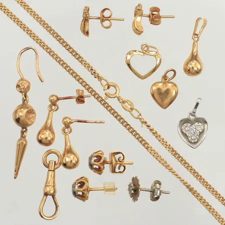 Diverse guld, defekt, 18K Vikt: 16 g