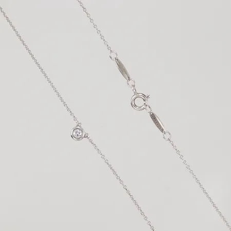 Collier Tiffany o Company, integrerat hänge med diamant 1x ca 0,05ct, 45cm, bredd ca 0,6-4,6mm, Peretti Spain, Silver 925/1000 1,6g Vikt: 1,6 g