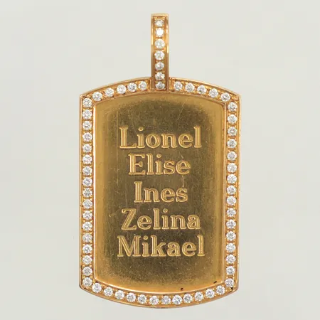 Hänge diamanter 62x ca0,01ct, längd 47mm, bredd 26mm, 18K  Vikt: 16,4 g