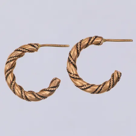 Ett par örhängen, vikingamönster, 20mm, brons, saknar stoppar