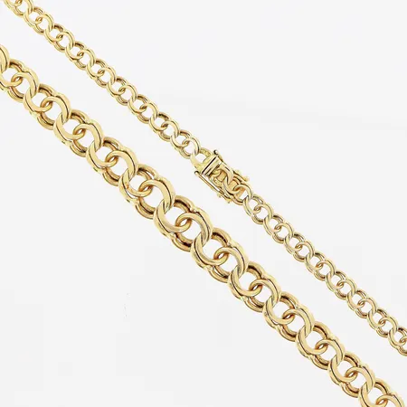 Collier doserad Bismarck, 47cm, bredd 5-9,5mm, 18K Vikt: 30 g