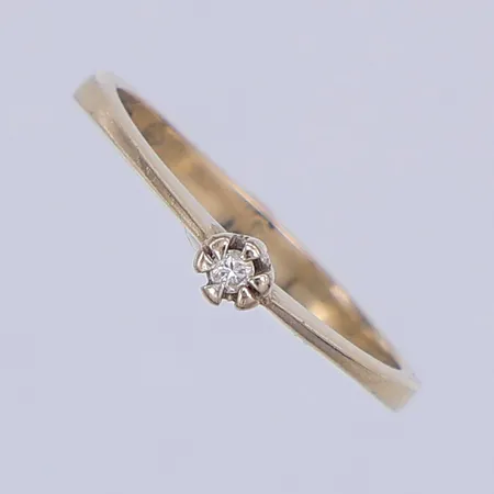 Ring, diamant 0,02ct, stjärnring, stl 15, vitguld, 18K Vikt: 1,5 g