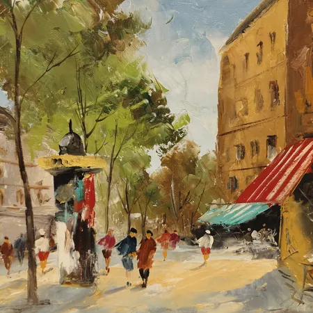 Tavla, Jean Cordet, parismotiv, olja på duk, bildmått 40x32cm, signerad  Skickas med postpaket.
