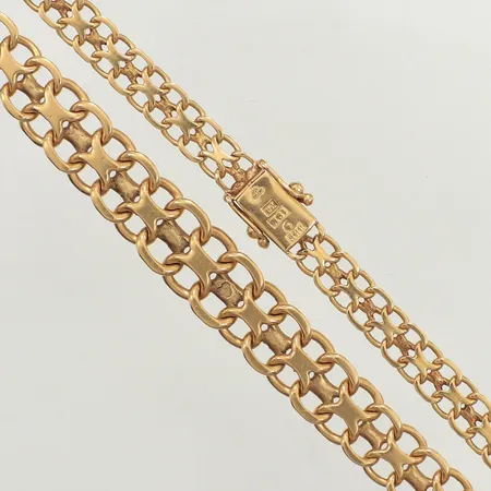 Collier doserad X-länk, längd 45cm, bredd 5,7-10mm, Stockholm 1985, 18K  Vikt: 28,9 g