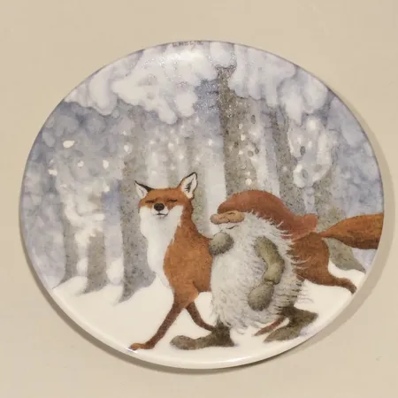 Samlartallrik Tomte och räv, Arabia, Ø12cm, kartong