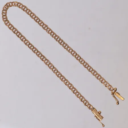 Armband, Bismarck, längd 18,5cm, bredd 3,4mm, Guldvarubolaget Trygve Berghma, Stockholm, år 1957, 18K Vikt: 4 g