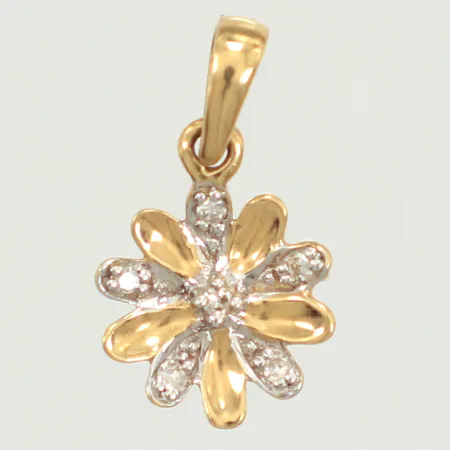 Hänge blomma, diamanter 6xca0,005ct, Ø8,8mm, 18K Vikt: 0,6 g
