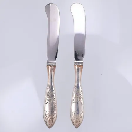 2 Smörknivar, modell Tornedal, 17,3cm, stålblad, Haparanda år 1978, 830/1000 silver  Vikt: 112,3 g