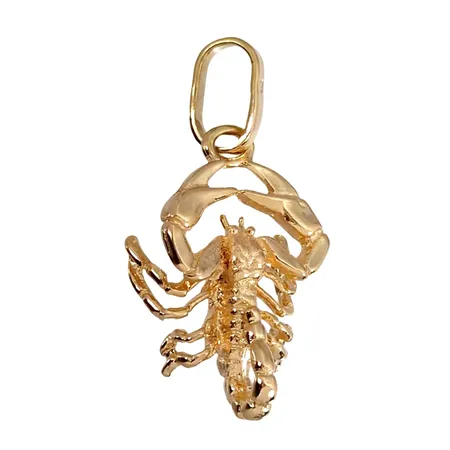 Hänge Skorpion, 18K guld, BEH Bengt Hallberg Guldsmeds AB, svensk kontrollstämpel, längd inkl. ögla 30 mm, bredd 14 mm Vikt: 4,1 g