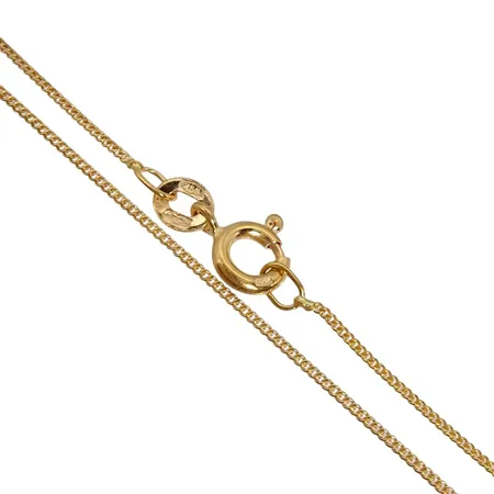 Halskedja Pansar, 18K guld, UnoAerre Italien, svensk kontrollstämpel, längd 37,0 cm, bredd 0,8 mm, fint skick Vikt: 1,4 g